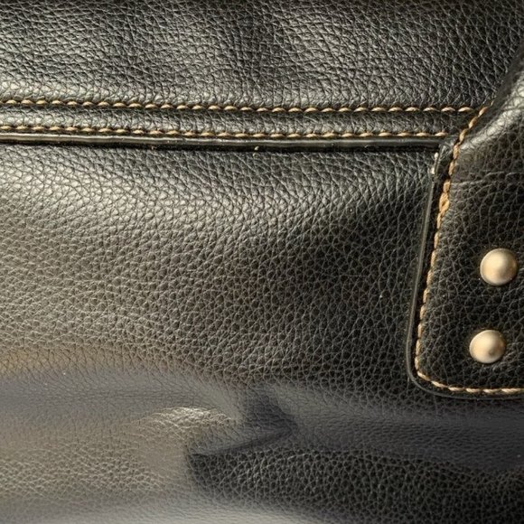 Black Tote Medicine Bag Style Gladstone Purse PU Leather - Picture 7 of 10